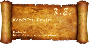 Kozáry Ervin névjegykártya
